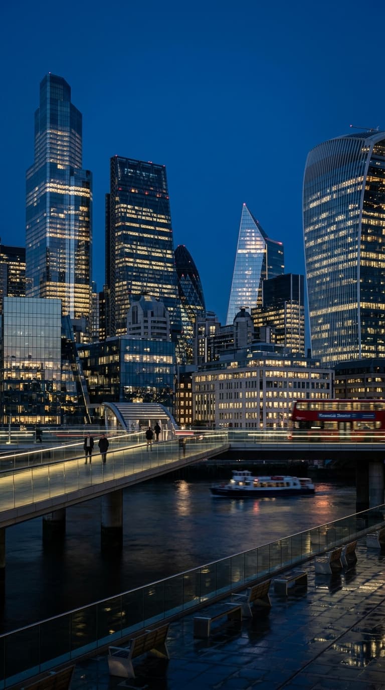 Global business and financial district background